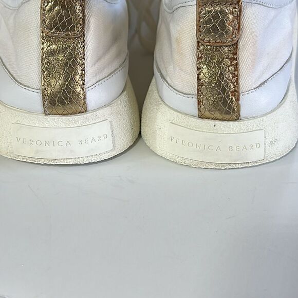VERONICA BEARD Women's Parise Canvas & Leather Sneakers White Size 9.5 - Picture 7 of 16